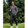 imageCOOFANDY Quarter Zip Pullover Men Dress Sweaters Long Sleeve Jacquard Checkered SweaterDeep Grey