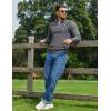 imageCOOFANDY Quarter Zip Pullover Men Dress Sweaters Long Sleeve Jacquard Checkered SweaterDeep Grey