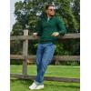 imageCOOFANDY Quarter Zip Pullover Men Dress Sweaters Long Sleeve Jacquard Checkered SweaterGreen