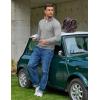 imageCOOFANDY Quarter Zip Pullover Men Dress Sweaters Long Sleeve Jacquard Checkered SweaterGrey