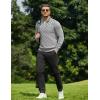 imageCOOFANDY Quarter Zip Pullover Men Dress Sweaters Long Sleeve Jacquard Checkered SweaterGrey