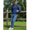 imageCOOFANDY Quarter Zip Pullover Men Dress Sweaters Long Sleeve Jacquard Checkered SweaterNavy Blue