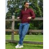 imageCOOFANDY Quarter Zip Pullover Men Dress Sweaters Long Sleeve Jacquard Checkered SweaterWine Red