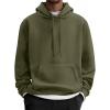 imageCOOFANDY Men Cotton Fleece Hooded Sweatshirt Casual Long Sleeve Hoodies Pullover Fashion Drawstring Hoodie with Kanga PocketArmy Green