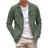 imageCOOFANDY Mens Casual Shirt Jacket Long Sleeve Button Down Overshirt Lightweight Shacket with PocketsDeep Army Green