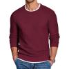 imageCOOFANDY Mens Crewneck Sweater Slim Fit Lightweight Knit Pullover Casual Dress Crew Neck Pullover SweatersWine Red