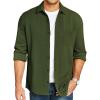 imageCOOFANDY Mens Lightweight Shirt Shacket Long Sleeve Textured Button Down Shirts Casual JacketDark Green