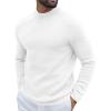 imageCOOFANDY Mens Mock Turtleneck Sweater Long Sleeve Knitted Slim Fit Casual Half Neck Pullover SweatersWhite