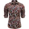imageCOOFANDY Mens Paisley Cotton Long Sleeve Shirt Floral Print Casual Retro Button Down ShirtWine Red