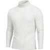 imageCOOFANDY Mens Turtleneck Sweater Long Sleeve Casual Ribbed Knitted High Neck Pullover SweatersWhite
