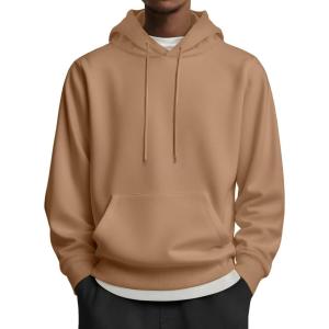 imageCOOFANDY Mens Hoodies Pullover Long Sleeve Casual Fashion Sweatshirts Drawstring Gym Hooded Shirt with Kanga PocketKhaki