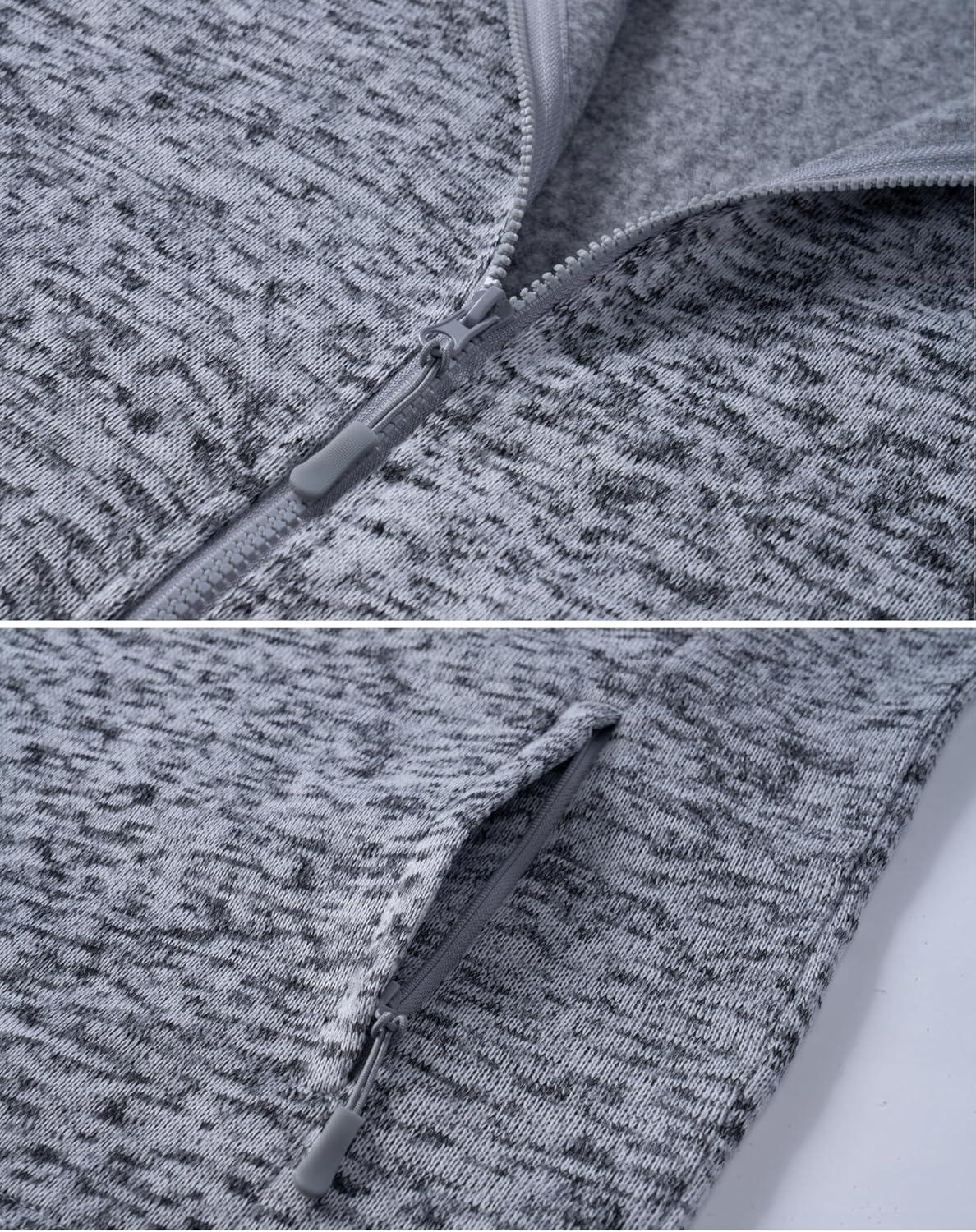 imageCOOFANDY Mens Fleece Jacket Zip Up Lightweight Sweater Jackets Casual Warm with Pockets for Home Office HikingMedium Gray