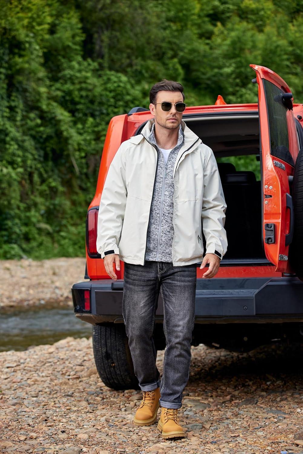 imageCOOFANDY Mens Fleece Jacket Zip Up Lightweight Sweater Jackets Casual Warm with Pockets for Home Office HikingMedium Gray
