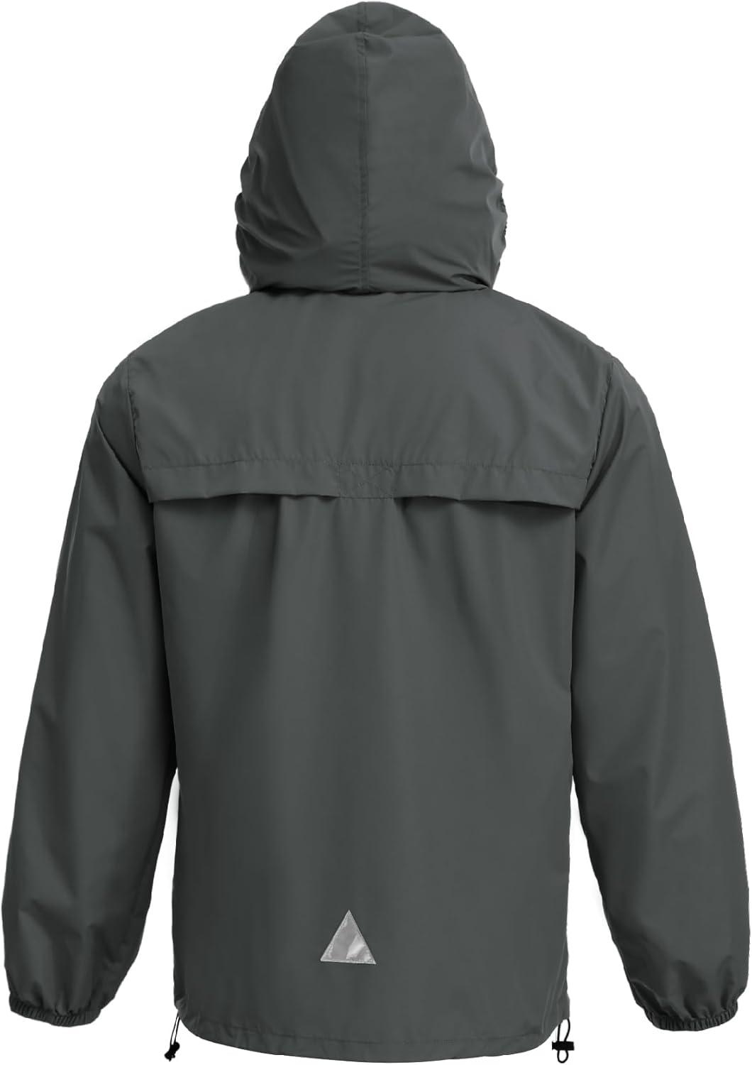 imageCOOFANDY Mens Rain Suit 2 Piece Waterproof Breathable Rain Gear Lightweight Rain Jacket Pants Rainwear SuitDark Grey