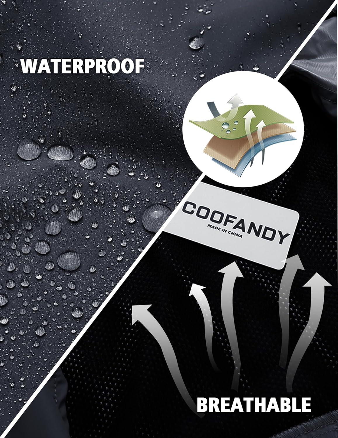 imageCOOFANDY Mens Rain Suit 2 Piece Waterproof Breathable Rain Gear Lightweight Rain Jacket Pants Rainwear SuitNavy Blue