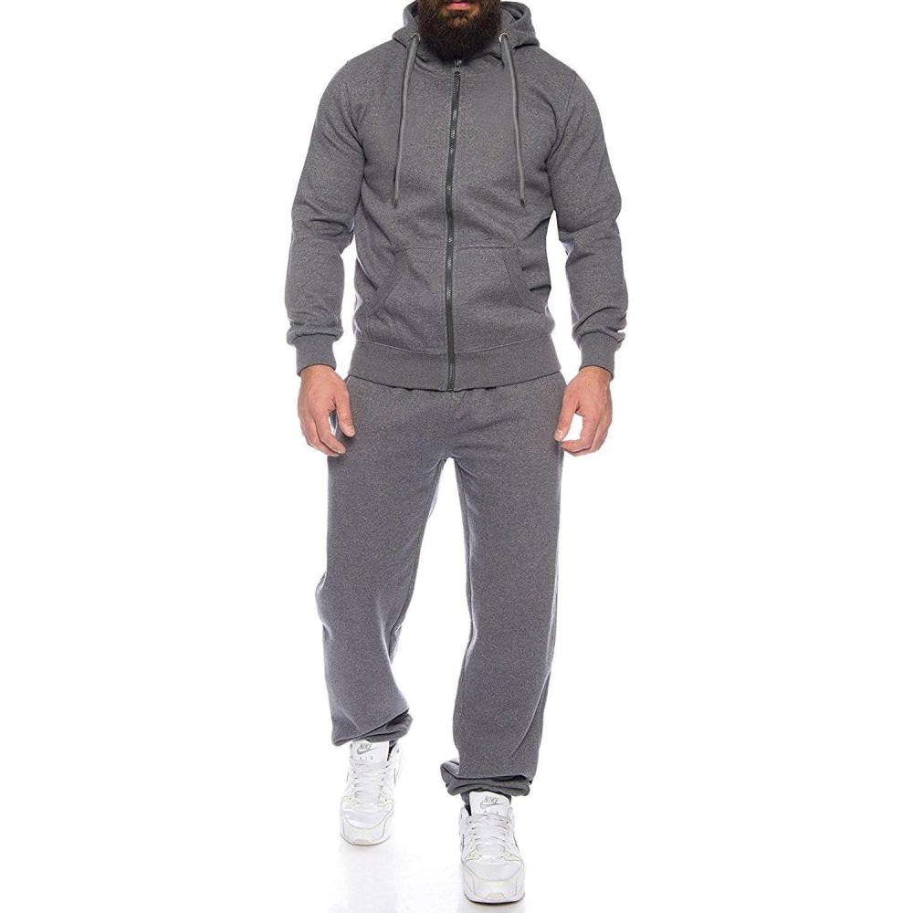 imageCOOFANDY Sweatsuits for Men 2 Piece tracksuit Sets Full Zip Hoodie Sweatpants for Men Casual Sports Jogging Suits S4XLGrey