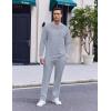 imageCOOFANDY Mens 2 Piece Tracksuit Set Polo Athletic Sweatsuit Quarter Zip Jogging Long Sleeve Casual Sports OutfitsLight Grey Jacquard