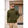 imageCOOFANDY Mens Fleece Jacket Zip Up Lightweight Sweater Jackets Casual Warm with Pockets for Home Office HikingArmy Green