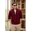 imageCOOFANDY Mens Fleece Jacket Zip Up Lightweight Sweater Jackets Casual Warm with Pockets for Home Office HikingRed