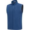 imageCOOFANDY Mens Lightweight Softshell Vest Windproof Sleeveless Jacket Zip Up Fleece Lined Vest Outerwear for Golf RunningNavy Blue