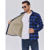 imageCOOFANDY Mens Sherpa Lined Flannel Shirt Jacket Long Sleeve Button Up Fleece Plaid ShirtsBlueBlack