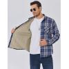 imageCOOFANDY Mens Sherpa Lined Flannel Shirt Jacket Long Sleeve Button Up Fleece Plaid ShirtsDark Blue