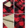 imageCOOFANDY Mens Sherpa Lined Flannel Shirt Jacket Long Sleeve Button Up Fleece Plaid ShirtsRedBlack