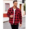 imageCOOFANDY Mens Sherpa Lined Flannel Shirt Jacket Long Sleeve Button Up Fleece Plaid ShirtsRedBlack