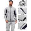 imageCOOFANDY Mens Tracksuits 2 Piece Athletic Track Suit Jogging Running Sweatsuits Casual Warm Full Zip Sports SetLight Greynavy Blue
