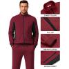 imageCOOFANDY Mens Tracksuits 2 Piece Athletic Track Suit Jogging Running Sweatsuits Casual Warm Full Zip Sports SetWine Redblack
