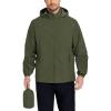 imageCOOFANDY Mens Rain Jacket Lightweight Waterproof Raincoat Packable Rain Shell Jacket With Hood Golf Hiking WindbreakerArmy Green