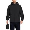 imageCOOFANDY Mens Rain Jacket Lightweight Waterproof Raincoat Packable Rain Shell Jacket With Hood Golf Hiking WindbreakerBlack