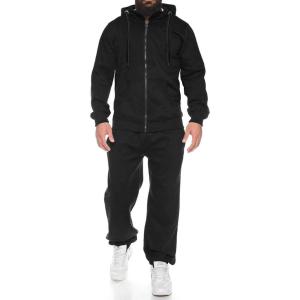 imageCOOFANDY Sweatsuits for Men 2 Piece tracksuit Sets Full Zip Hoodie Sweatpants for Men Casual Sports Jogging Suits S4XLBlack