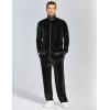 imageCOOFANDY Mens 2 Piece Velour Tracksuit Full Zip Jackets Pants Velvet Jogging Suits Sweatsuit SetBlack
