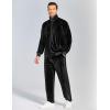 imageCOOFANDY Mens 2 Piece Velour Tracksuit Full Zip Jackets Pants Velvet Jogging Suits Sweatsuit SetBlack