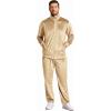 imageCOOFANDY Mens 2 Piece Velour Tracksuit Full Zip Jackets Pants Velvet Jogging Suits Sweatsuit SetChampagne