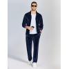 imageCOOFANDY Mens 2 Piece Velour Tracksuit Full Zip Jackets Pants Velvet Jogging Suits Sweatsuit SetDark Blue