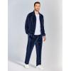 imageCOOFANDY Mens 2 Piece Velour Tracksuit Full Zip Jackets Pants Velvet Jogging Suits Sweatsuit SetDark Blue