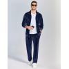 imageCOOFANDY Mens 2 Piece Velour Tracksuit Full Zip Jackets Pants Velvet Jogging Suits Sweatsuit SetNavy Blue