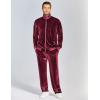 imageCOOFANDY Mens 2 Piece Velour Tracksuit Full Zip Jackets Pants Velvet Jogging Suits Sweatsuit SetWine Red