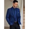 imageCOOFANDY Mens Formal Dress Shirt Hidden Button Front Wrinkle Free Shirt Regular Fit Stretch Business Casual ShirtsDark Blue
