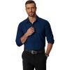 imageCOOFANDY Mens Formal Dress Shirt Hidden Button Front Wrinkle Free Shirt Regular Fit Stretch Business Casual ShirtsDark Blue
