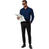 imageCOOFANDY Mens Formal Dress Shirt Hidden Button Front Wrinkle Free Shirt Regular Fit Stretch Business Casual ShirtsDark Blue