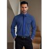 imageCOOFANDY Mens Formal Dress Shirt Hidden Button Front Wrinkle Free Shirt Regular Fit Stretch Business Casual ShirtsDeep Blue