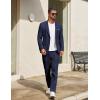imageCOOFANDY Mens Suit 2 Piece Suit Classic Fit Two Button Blazer Jacket Pants Set Business Wedding Party Suits for MenDark Blue