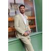 imageCOOFANDY Mens Suit 2 Piece Suit Classic Fit Two Button Blazer Jacket Pants Set Business Wedding Party Suits for MenLight Khaki