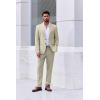 imageCOOFANDY Mens Suit 2 Piece Suit Classic Fit Two Button Blazer Jacket Pants Set Business Wedding Party Suits for MenLight Khaki