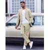 imageCOOFANDY Mens Suit 2 Piece Suit Classic Fit Two Button Blazer Jacket Pants Set Business Wedding Party Suits for MenLight Khaki