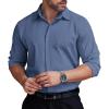 imageCOOFANDY Mens Formal Dress Shirt Hidden Button Front Wrinkle Free Shirt Regular Fit Stretch Business Casual ShirtsDenim Blue