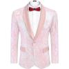 imageCOOFANDY Mens Sequin Blazer Sparkly Glitter Jacket Shiny Floral Suit Jacket Stylish Party Wedding Banquet Prom TuxedoPink